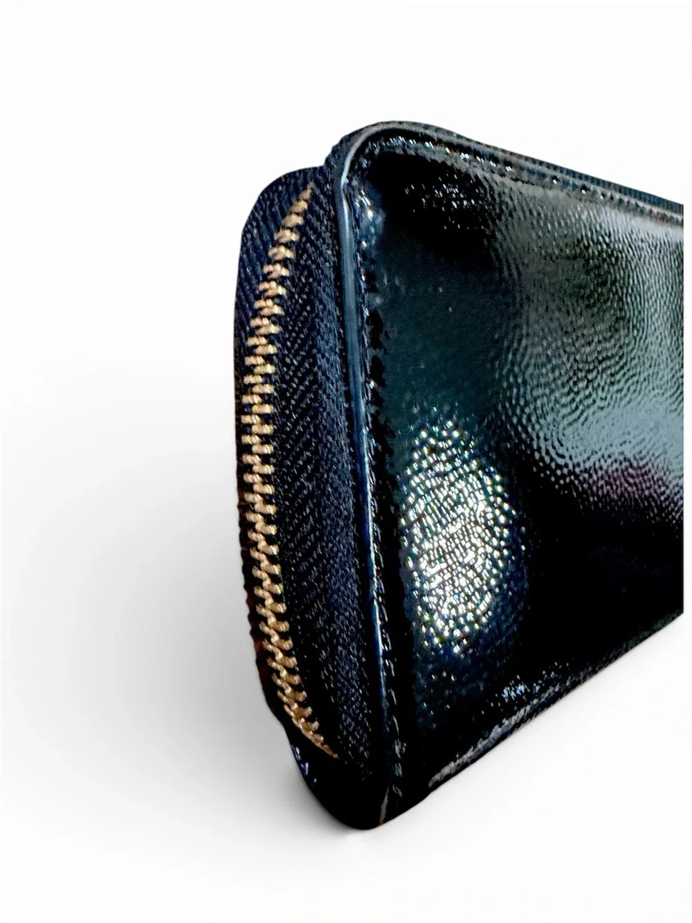 Tory Burch Black Patent Leather Zip Wristlet/Wallet
